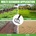 Long Hand Cultivator Carbon Steel & Stainless Steel Tiller Cultivator hand Tiller for Digging Loosening Weeding